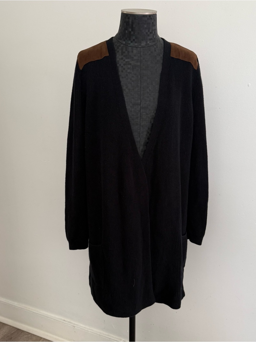 Lauren Ralph Lauren Dark Grey Or Black Ribbed Knit Sweater